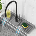 PoYang 17.7 inch Faucet Mat for Kitchen Sink Splash Guard, 7° Slope Silicone by PoYang