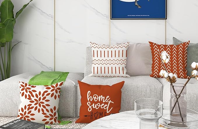 YCOLL Fall Pillow Covers 20x20 Set of 4, Modern Sofa Throw Pillow Cover - Image 7