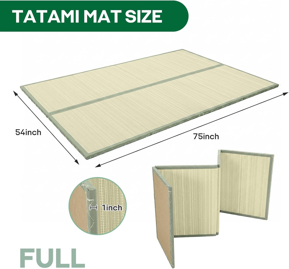 ZonLi Japanese Tatami Mat, Foldable Floor Sleeping Pad Futon Mattress