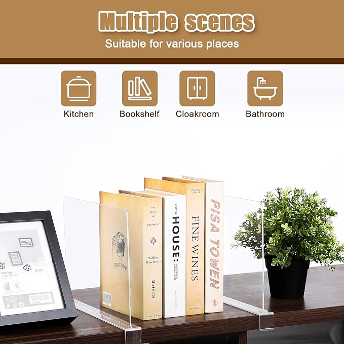 xydstay 12 Pack Acrylic Shelf Dividers