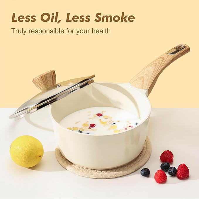 SENSARTE Ceramic Cookware Sets, Pots and Pans Set Non stick, Non toxic Healthy - Image 7
