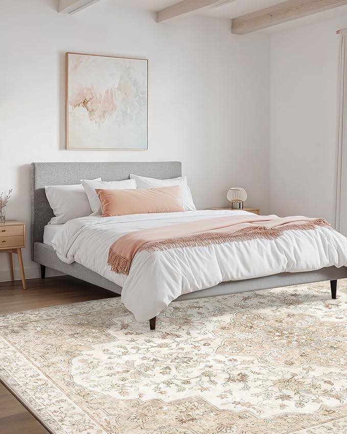 AMADA HOMEFURNISHING 8x10 Washable Area Rug, Low-Profile Large Area Rug - Image 3