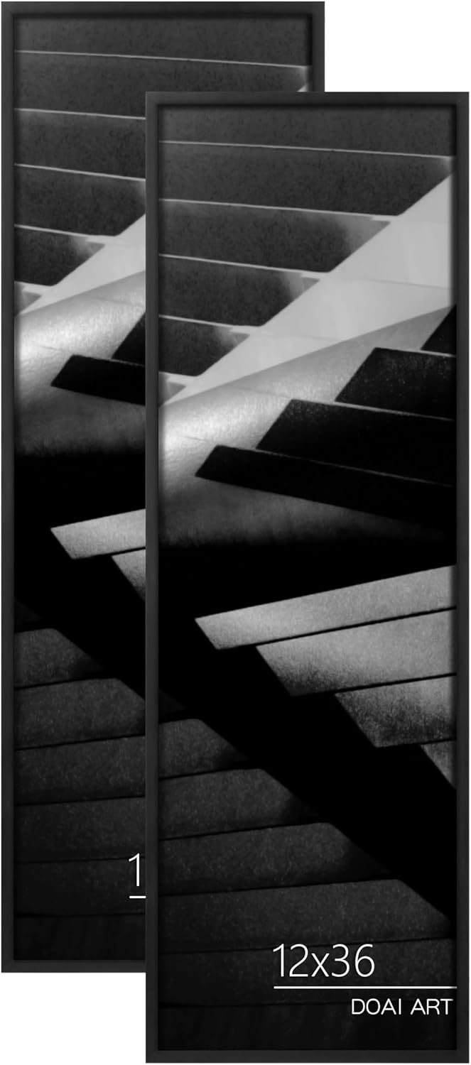 DOAI ART 12x36 Poster Frame 2 Pack, Black 12 x 36 Picture Frames