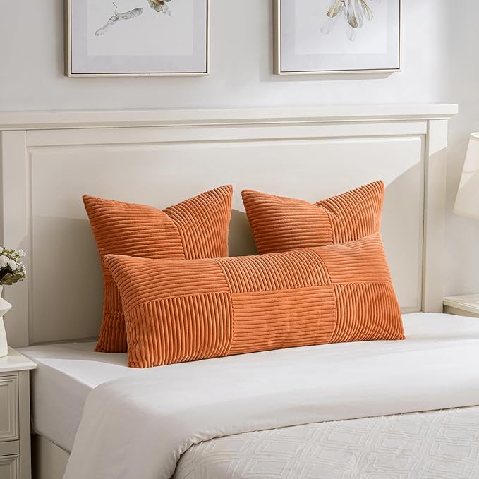 Fancy Homi 2 Packs Burnt Orange Decorative Throw Pillow Covers 20x20 Inch - Image 5