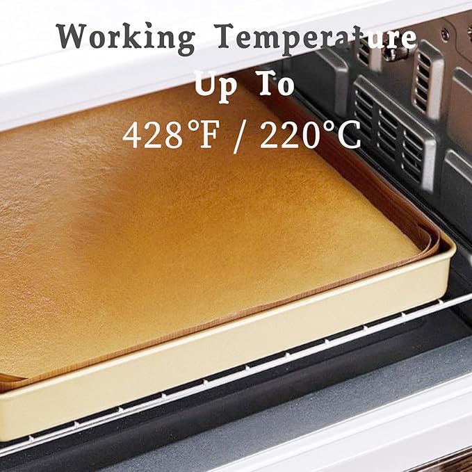 11 Inch Square Baking Sheet Set of 2, Commercial Nonstick Carbon Steel Cookie - Image 8