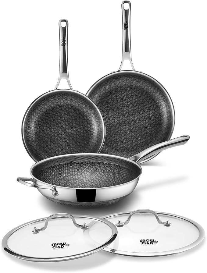 DOTCLAD 3-Piece Hybrid Stainless Steel Cookware Set-12 Inch Wok by DOTCLAD