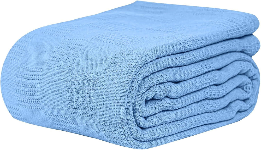 Linteum Textile Hospital Thermal SNAGLESS Spread Blanket, 100% Cotton (74x100...