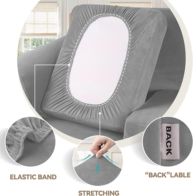 WEERRW Velvet Couch Covers for 2 Cushion Couch Sofa - Image 3