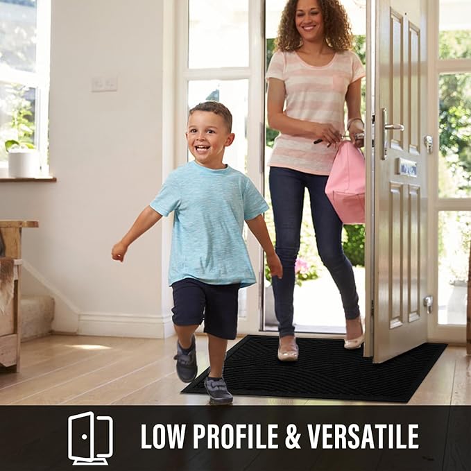 HIYARD Sturdy Front Door Mat, Absorbent Muddy Dirt Resist Welcome Door Mats - Image 5