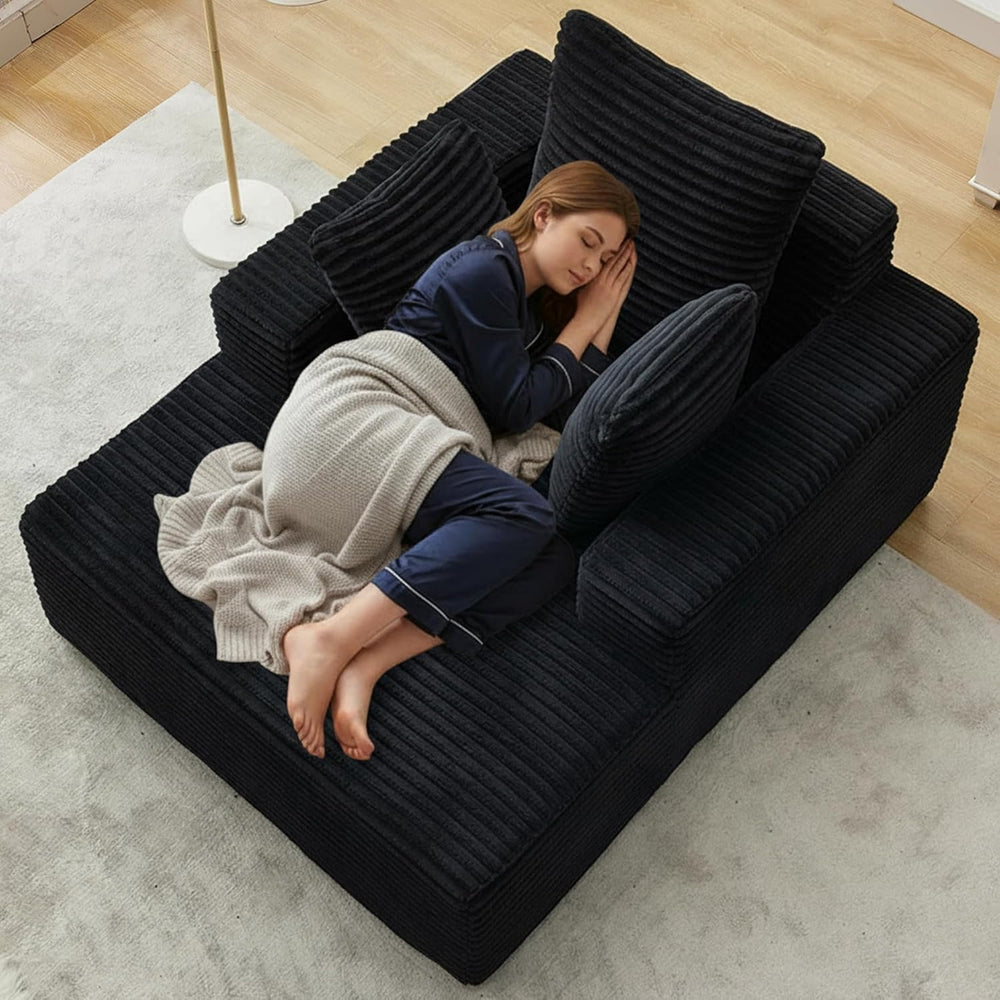 Boneless Couch Chaise Lounge Chair, 54" Oversized Cloud Sofa with Deep S...