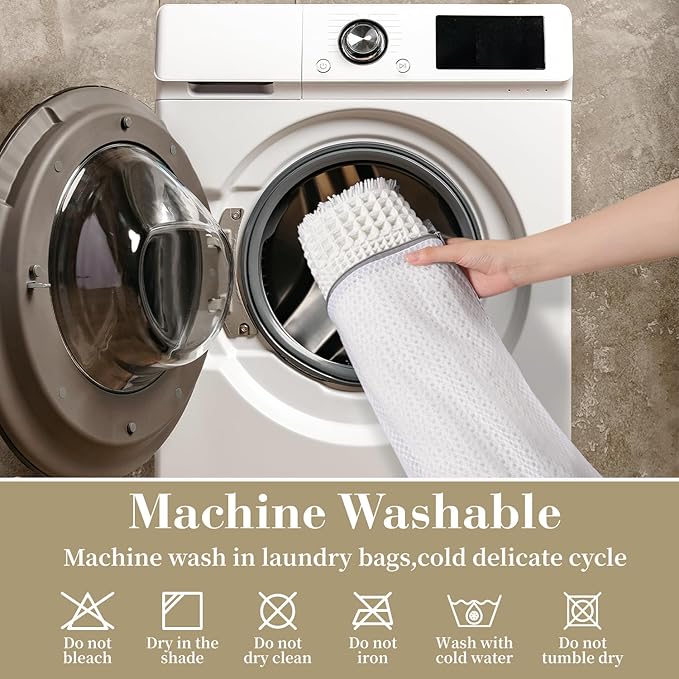 RESARE Waffle Bath Mat, Super Absorbent Non Slip, Machine Washable, Ultra Soft - Image 6