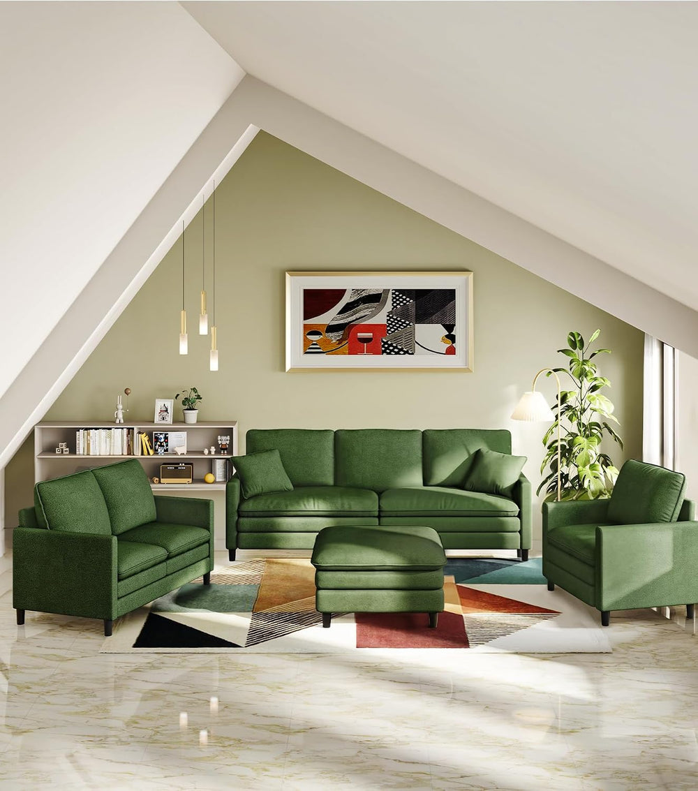 Welzona 3-Layers Cloud Loveseat Sofa, 51" Small Couch, Teddy Small Sofa