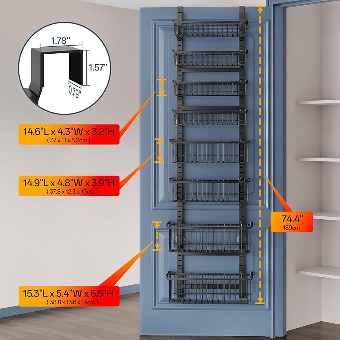 Over The Door Pantry Organizer, 8-Tier Over The Door Organizer - Image 4