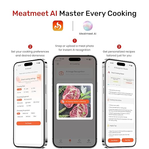 Wireless Bluetooth Meat Thermometer Digital, Smart AI Powered Cooking Thermomer - Image 6