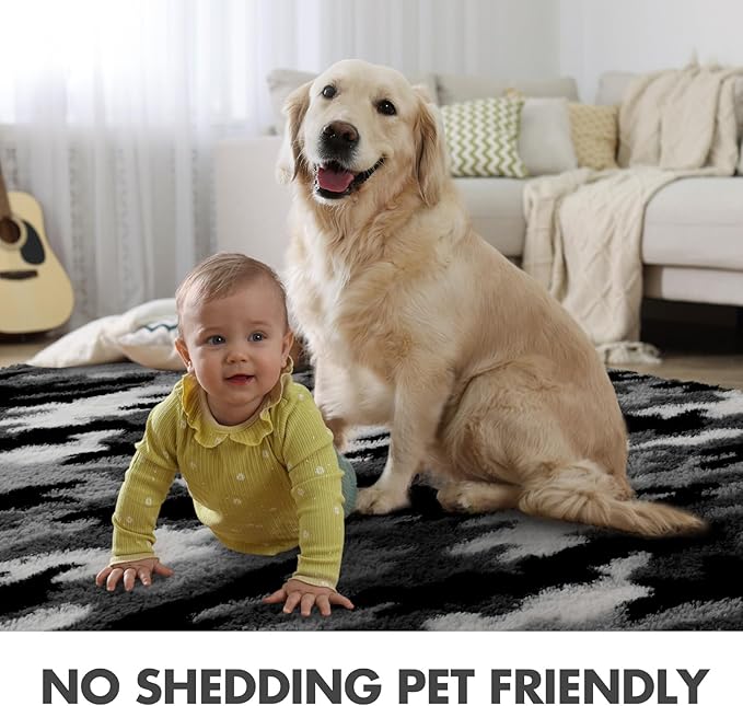 8x10 Ft Extra Large Shag Rugs for Living Room, Tie Dyed Ultra Soft Fluffy Furry - Image 6