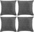 Fancy Homi 4 Packs Dark Grey Decorative Throw Pillow Covers 20x20 Inch by Fancy+Homi