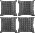 Fancy Homi 4 Packs Dark Grey Decorative Throw Pillow Covers 16x16 Inch by Fancy+Homi