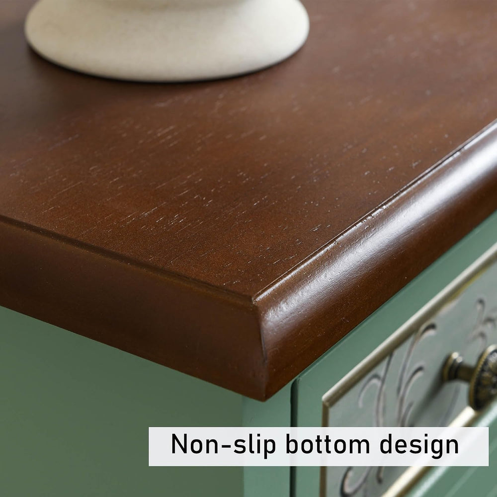 Vintage Accent Chest with 5-Drawers and Door Carved Wood Storage Cabinet Mode...