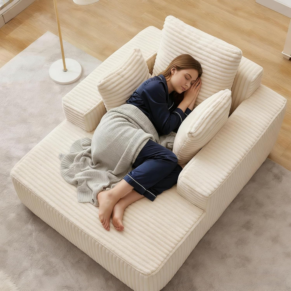 Boneless Chaise Lounge Chair, 54" Oversized Cloud Couch Sofa with Deep S...