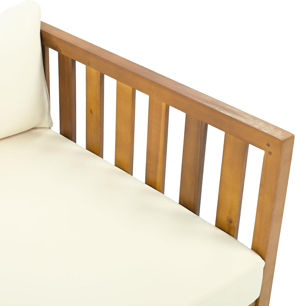 Christopher Knight Home Claremont Outdoor 3 Seater Acacia Wood Daybed with Fa...