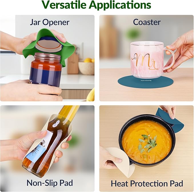 NIHOME Silicone Jar Opener – 6 Inch Large Anti-Slip Grip Pads, Premium 100% - Image 7