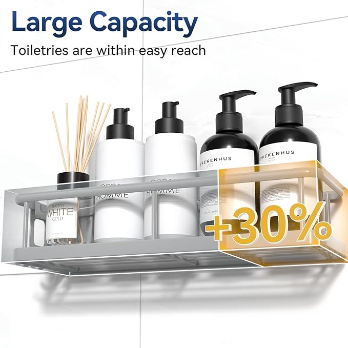 YASONIC Shower Caddy Adhesive, No Drill Bathroom Shower Organizers, - Image 3