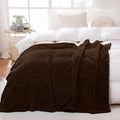 Puncuntex Brown Throw Blanket 90"×90" inches Fuzzy 3D Jacquard Decorative by Puncuntex