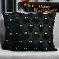 Halloween Ghost Decorative Pillow Covers 18x18 Set of 2, Black Green Soft Plush Faux Fur Farmhouse Throw Cushion Cases for Fall Autumn Holiday Home Decorations