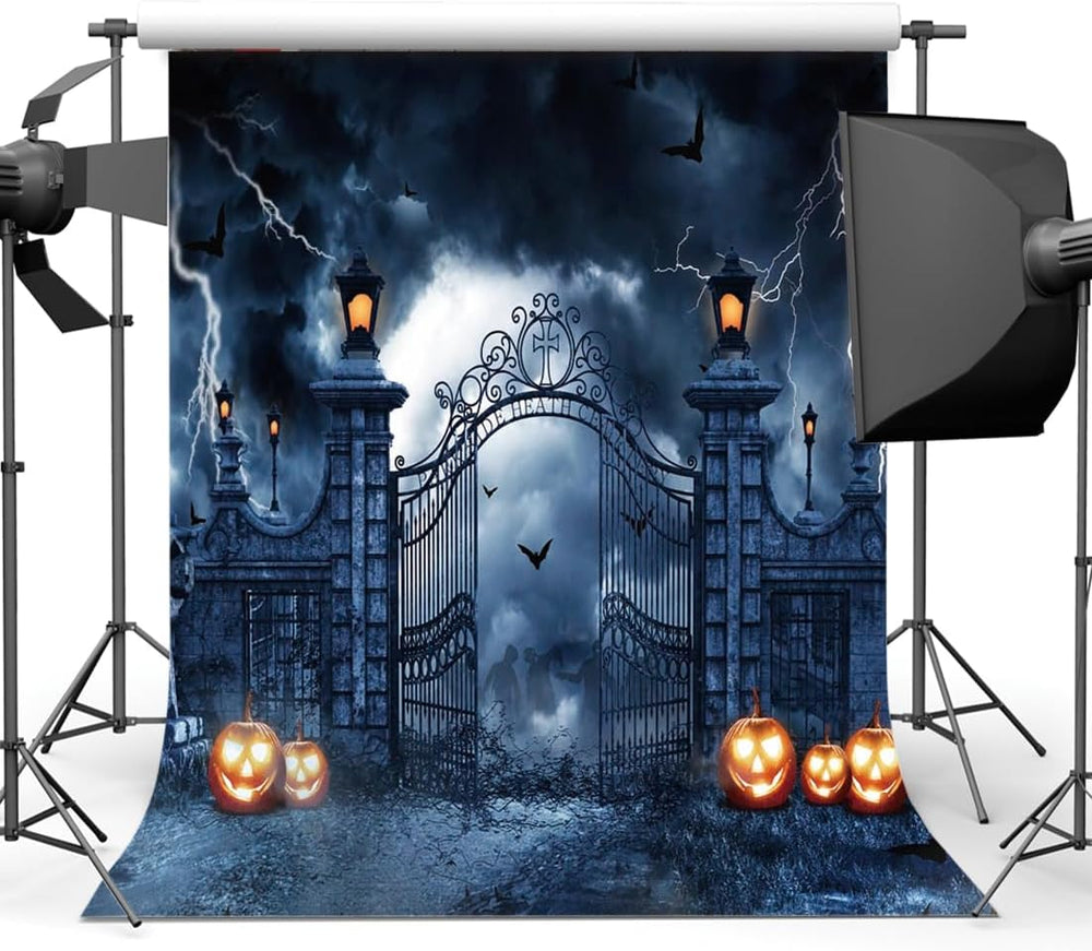 Scary Halloween Backdrop Pumpkin Photo Background for Horrible Halloween Them...