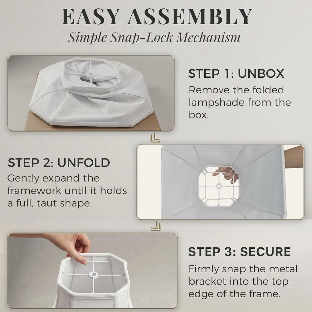 Lamp Shades Set of 2, White Medium Lampshades (6.5"x13"x10.8")...