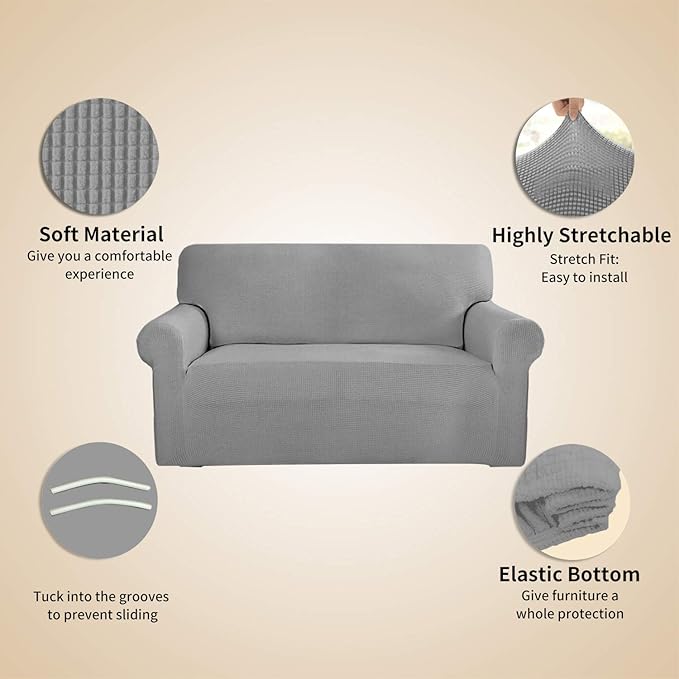 Easy-Going Stretch 4 Seater Sofa Slipcover 1-Piece Sofa Cover Furniture - Image 4