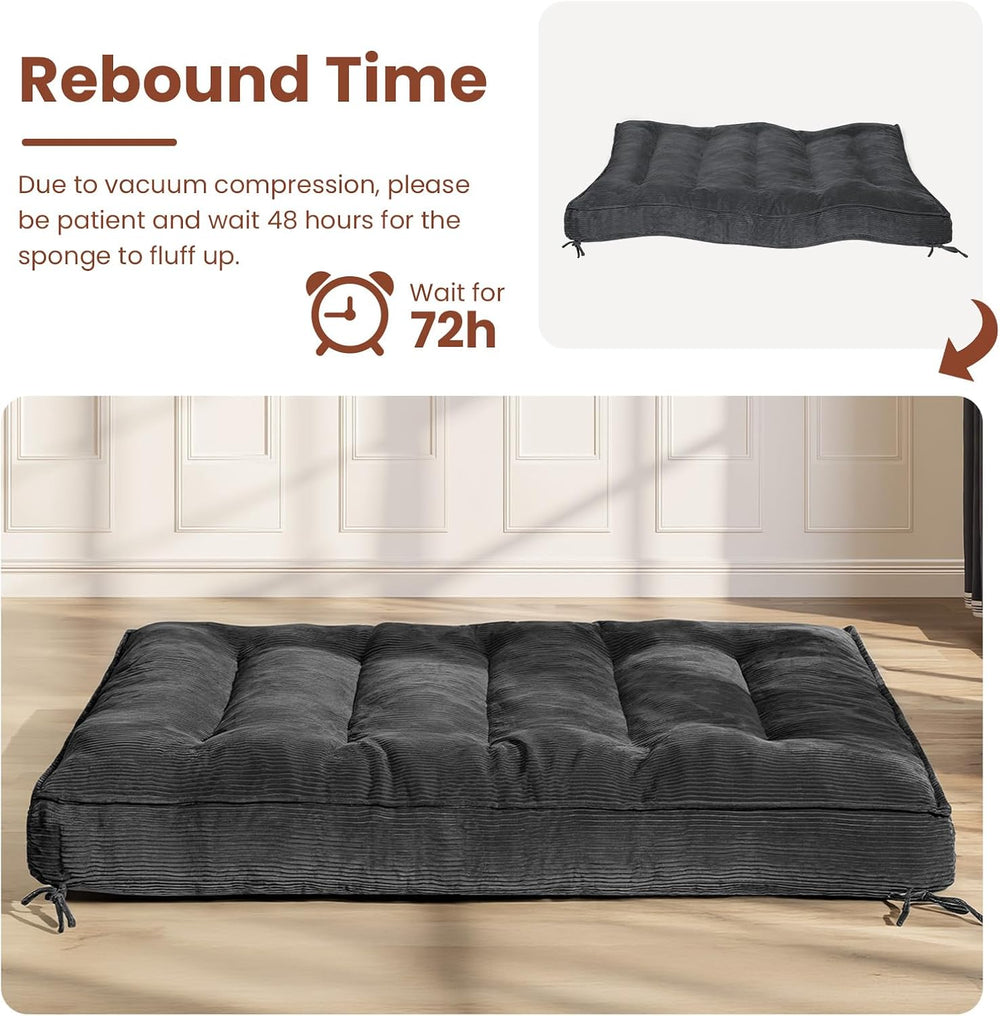 8" Futon Mattress Queen Size,Futons Sofa Couch Bed with Straps, Thick Co...