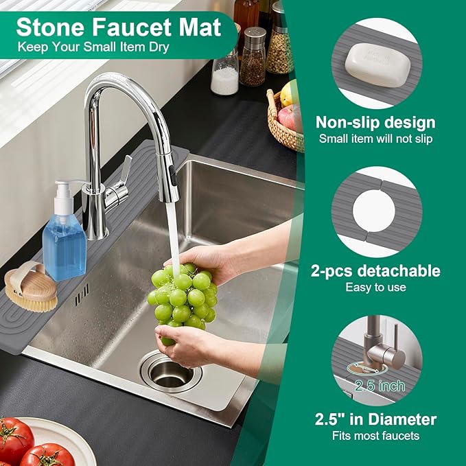Stone Drying Mat for Kitchen Counter, Diatomaceous Earth Quick Dry Stone Mats
