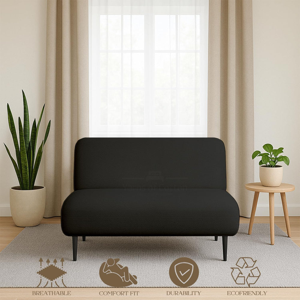 Full Size Futon Covers - 100% Egyptian Cotton Futon Slipcovers Black
