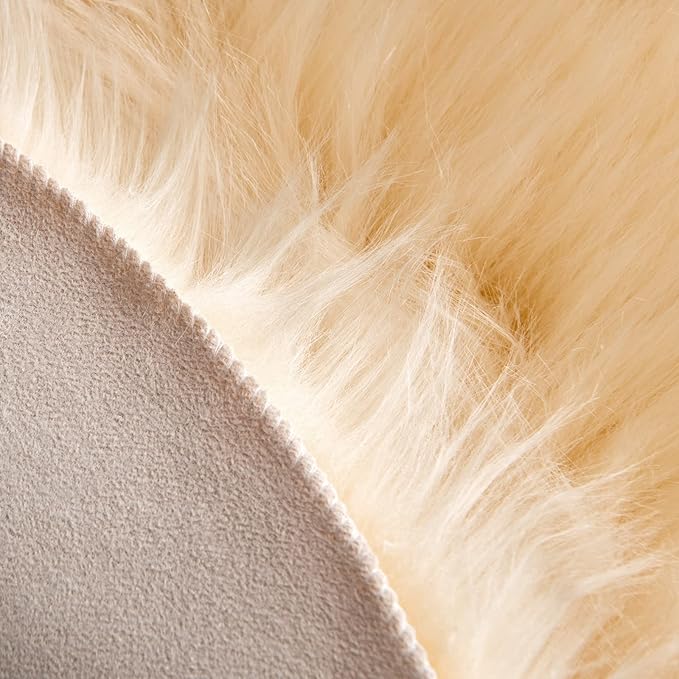 MIULEE Luxury Super Soft Fluffy Area Rug Faux Fur Cloud Shape Rug Decorative - Image 3