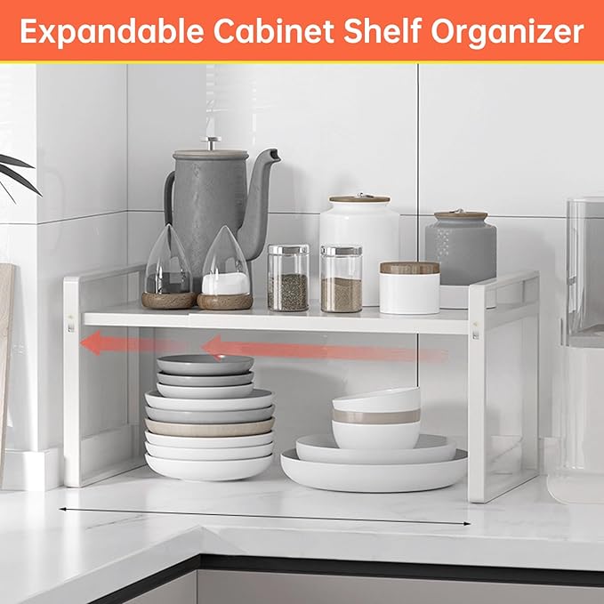 Expandable Cabinet Shelf Organizer Rack 9 inch, Pantry Organizer Lengthen from - Image 5