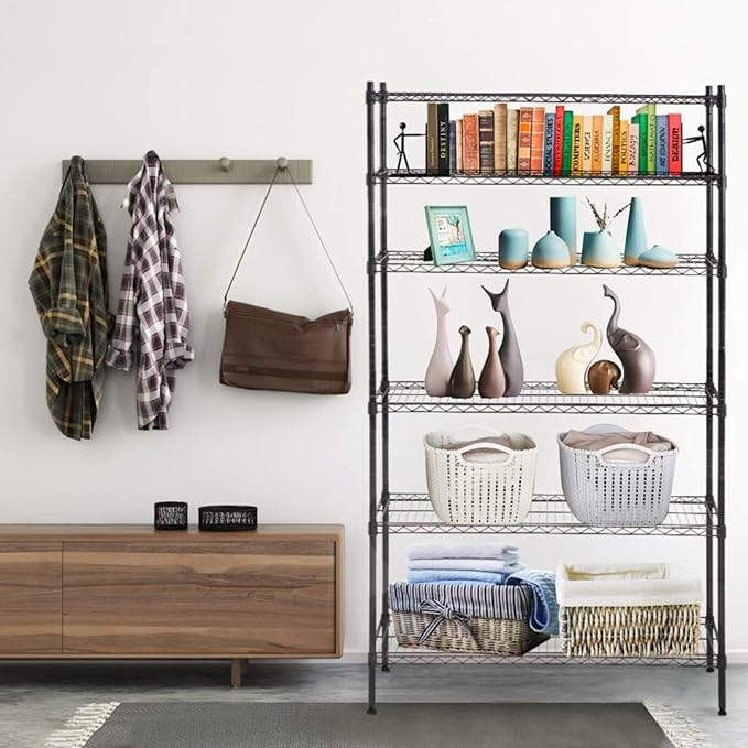 BestOffice | 6-Tier Wire Storage Shelves | 42x16x72 | Black | - Image 2
