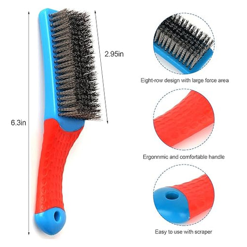 2 Pack Wire Brushes for Cleaning-Heavy Duty Stainless Steel Wire Scratch Brush - Image 2