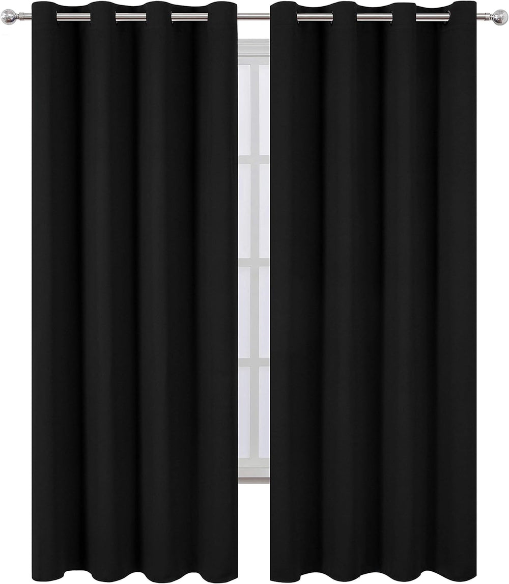 LEMOMO Blackout Curtains 66 x 84 inch/Black Curtains Set of 2 Panels/Thermal ...