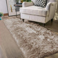 Latepis Throw 2x6 Rug Runner Light Brown Faux Fur Rug Washable Shaggy Rug by Latepis