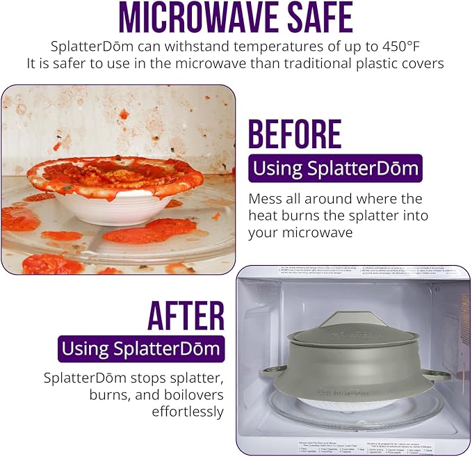 L.I.Q Silicone Splatter Guard – Fits 10 and 12 Inch Pots – Microwave Safe and - Image 9