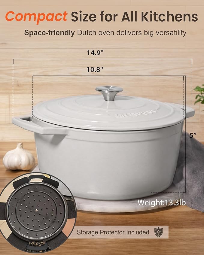 Nuwave 6QT Healthy Enameled Cast Iron Dutch Oven Pot - Image 9