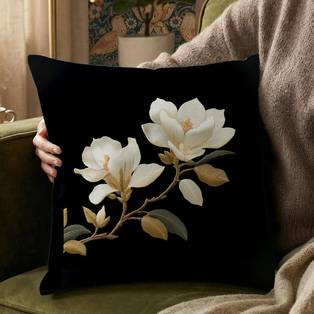 Vintage Tree Print Pillowcase 18x18 Inch, Soft Retro Throw Pillow Cover for Couch Sofa, Farmhouse Living Room Bedroom Decor – Ideal Gift for Housewarming Birthday Christmas (White Magnolia)