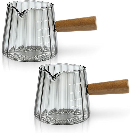 2 Pack Espresso Measuring Cup, 6oz Borosilicate Glass Espresso Cups by Cfyosnk