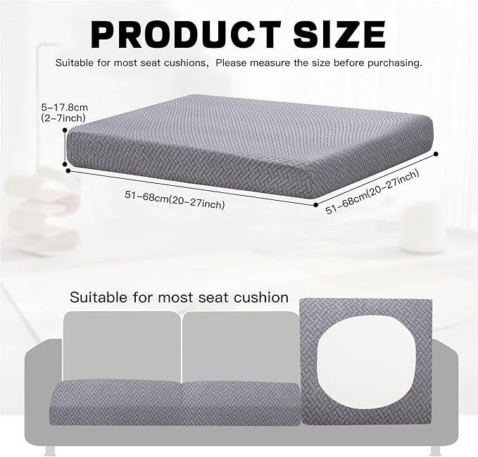 8Pcs Outdoor Cushion Covers, Patio Cushion Covers, Stretch Elastic Slipcovers