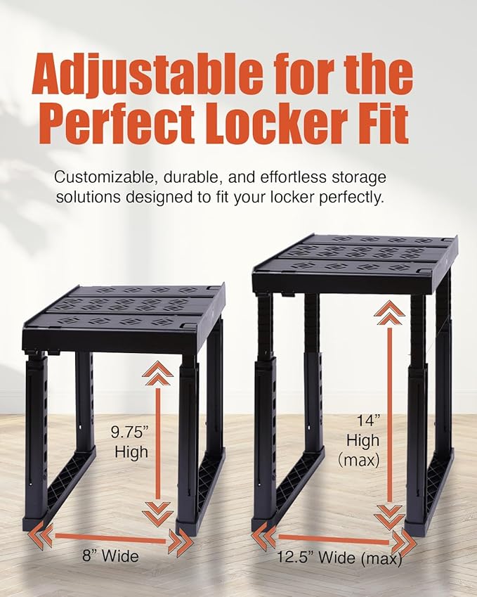Piffny Locker Organizer Shelf, Adjustable Width and Height, and Gym Lockers - Image 2