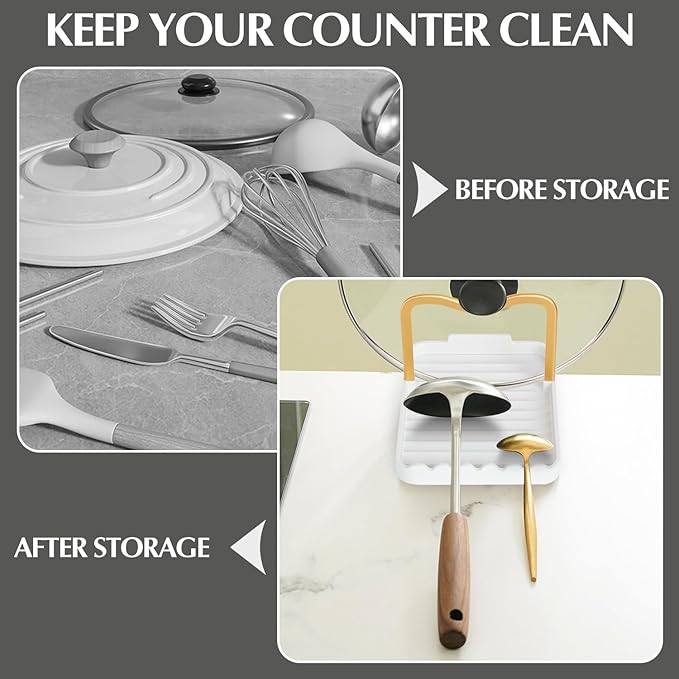 Ysks'hf spoon holder and pot lid holder，stainless steel，Kitchen Utensil Rest - Image 5