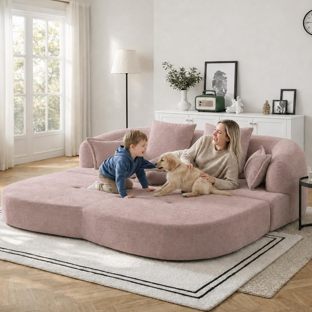 70" Convertible Sofa Bed, Chenille Boneless Comfortable Sleeper Futon