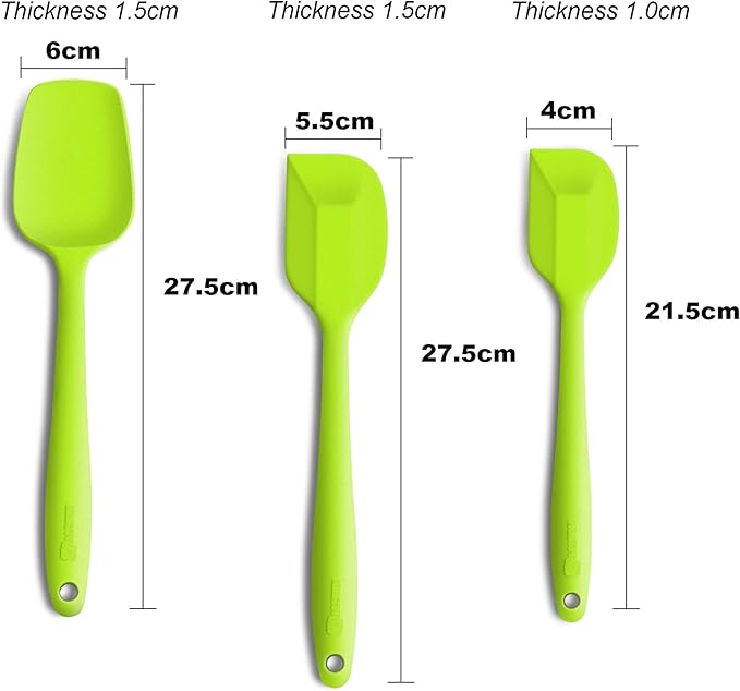 Silicone Spatula 3‑Piece Set Heat Resistant 600°F Non‑Stick Rubber Spatulas - Image 2