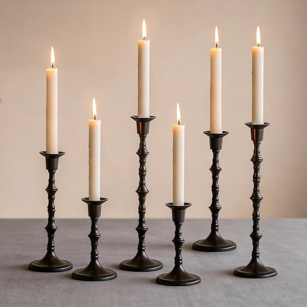 NUPTIO Black Candlestick Holders for Halloween: Unique Gothic Design